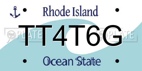 TT4T6G Rhode Island License Plate