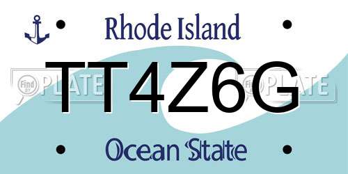 TT4Z6G Rhode Island License Plate
