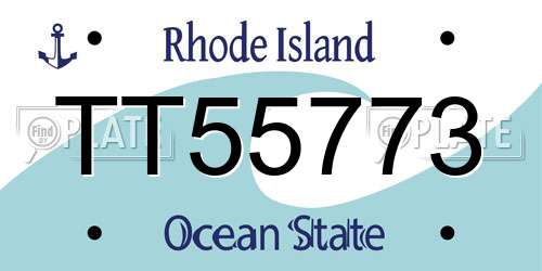 TT55773 Rhode Island License Plate