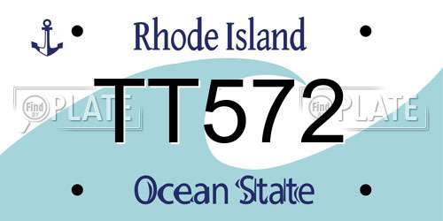 TT572 Rhode Island License Plate