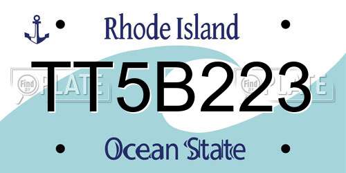 TT5B223 Rhode Island License Plate