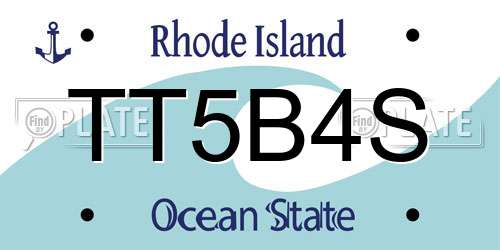 TT5B4S Rhode Island License Plate