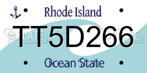TT5D266 Rhode Island License Plate