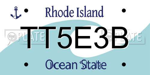 TT5E3B Rhode Island License Plate