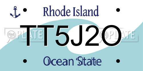 TT5J2O Rhode Island License Plate