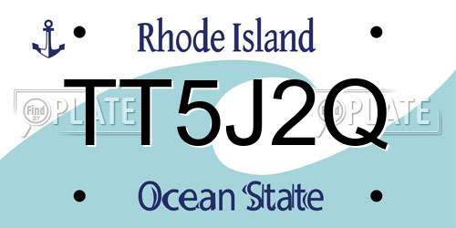 TT5J2Q Rhode Island License Plate