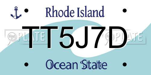 TT5J7D Rhode Island License Plate