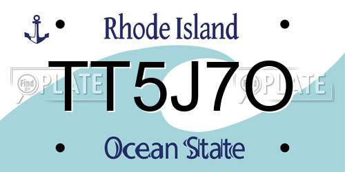 TT5J7O Rhode Island License Plate