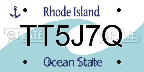 TT5J7Q Rhode Island License Plate