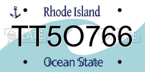 TT5O766 Rhode Island License Plate