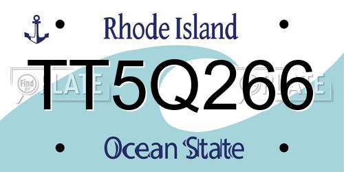 TT5Q266 Rhode Island License Plate