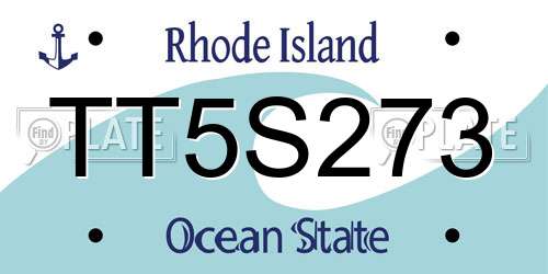 TT5S273 Rhode Island License Plate