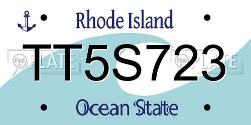 TT5S723 Rhode Island License Plate