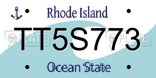TT5S773 Rhode Island License Plate