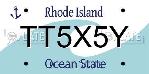 TT5X5Y Rhode Island License Plate