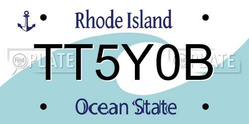 TT5Y0B Rhode Island License Plate