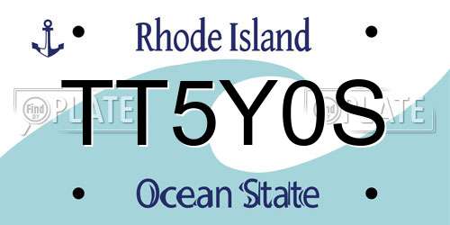 TT5Y0S Rhode Island License Plate