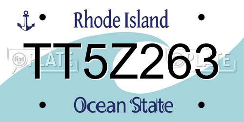 TT5Z263 Rhode Island License Plate
