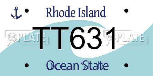TT631 Rhode Island License Plate