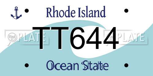 TT644 Rhode Island License Plate