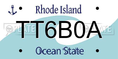 TT6B0A Rhode Island License Plate