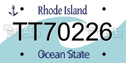 TT70226 Rhode Island License Plate
