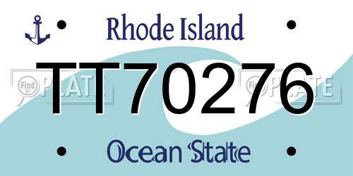 TT70276 Rhode Island License Plate