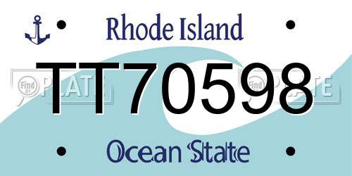TT70598 Rhode Island License Plate