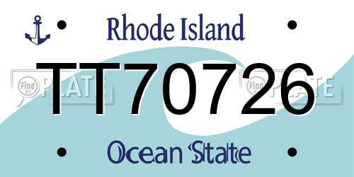 TT70726 Rhode Island License Plate