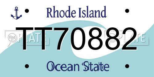 TT70882 Rhode Island License Plate