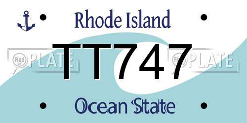 TT747 Rhode Island License Plate
