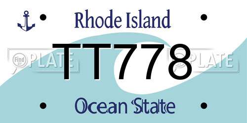 TT778 Rhode Island License Plate