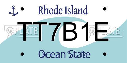 TT7B1E Rhode Island License Plate