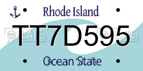 TT7D595 Rhode Island License Plate
