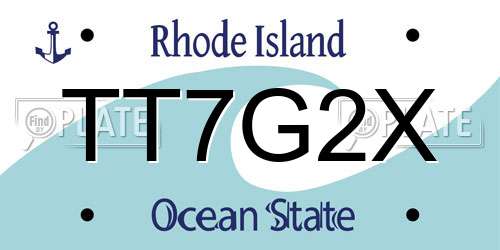 TT7G2X Rhode Island License Plate