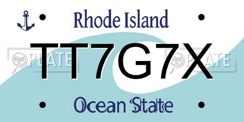 TT7G7X Rhode Island License Plate