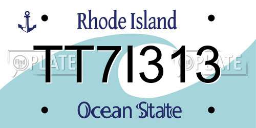 TT7I313 Rhode Island License Plate