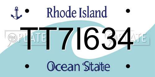 TT7I634 Rhode Island License Plate