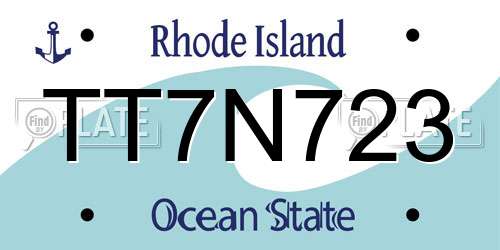 TT7N723 Rhode Island License Plate