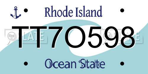 TT7O598 Rhode Island License Plate