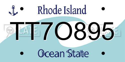 TT7O895 Rhode Island License Plate