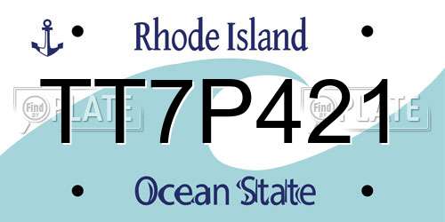TT7P421 Rhode Island License Plate