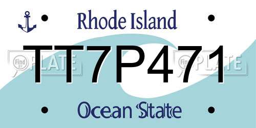 TT7P471 Rhode Island License Plate