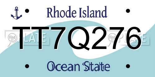 TT7Q276 Rhode Island License Plate