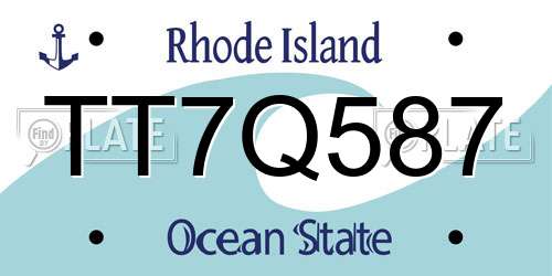 TT7Q587 Rhode Island License Plate