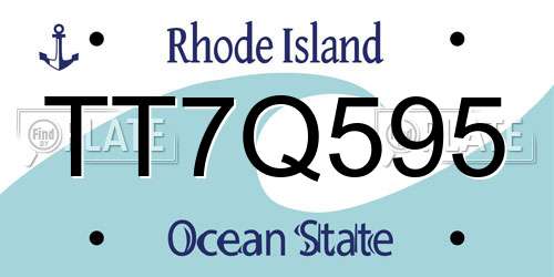 TT7Q595 Rhode Island License Plate