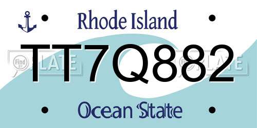 TT7Q882 Rhode Island License Plate