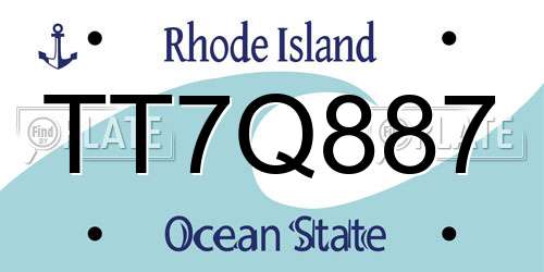 TT7Q887 Rhode Island License Plate