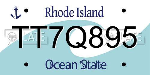 TT7Q895 Rhode Island License Plate