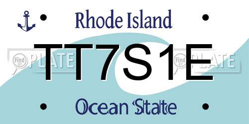 TT7S1E Rhode Island License Plate